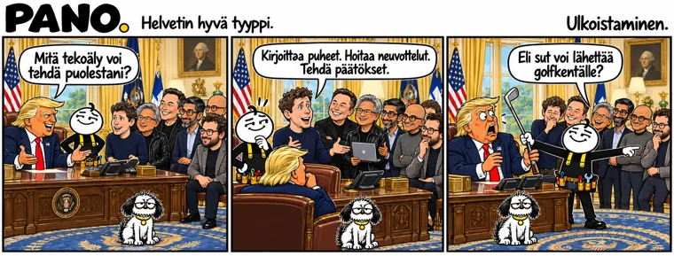 Ulkoistaminen – PANO-sarjakuva